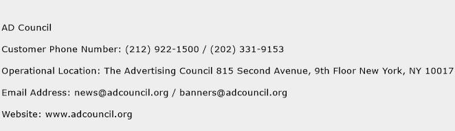 AD Council Phone Number Customer Service