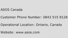 ASOS Canada Phone Number Customer Service