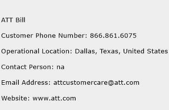 ATT Bill Phone Number Customer Service