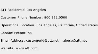 ATT Residential Los Angeles Phone Number Customer Service