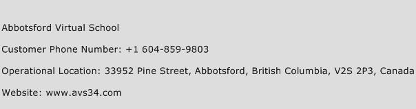 Abbotsford Virtual School Phone Number Customer Service
