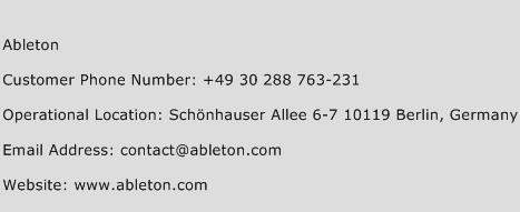 Ableton Phone Number Customer Service