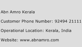 Abn Amro Kerala Phone Number Customer Service
