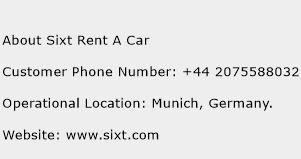 About Sixt Rent A Car Phone Number Customer Service