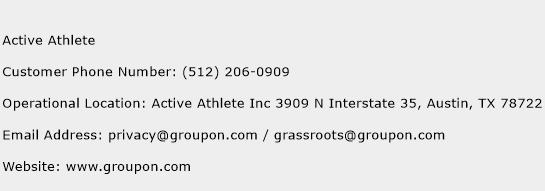 Active Athlete Phone Number Customer Service