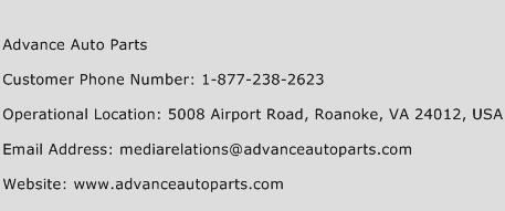 Advance Auto Parts Phone Number Customer Service