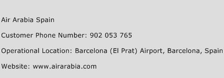 Air Arabia Spain Phone Number Customer Service
