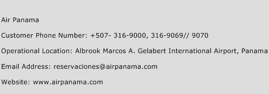 Air Panama Phone Number Customer Service