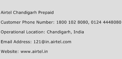 Airtel Chandigarh Prepaid Phone Number Customer Service