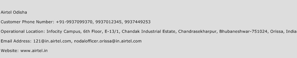 Airtel Odisha Phone Number Customer Service
