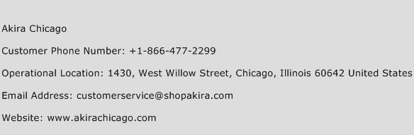 Akira Chicago Phone Number Customer Service