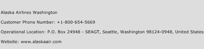 Alaska Airlines Washington Phone Number Customer Service