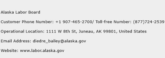Alaska Labor Board Phone Number Customer Service