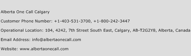 Alberta One Call Calgary Phone Number Customer Service