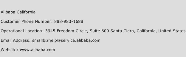 Alibaba California Phone Number Customer Service