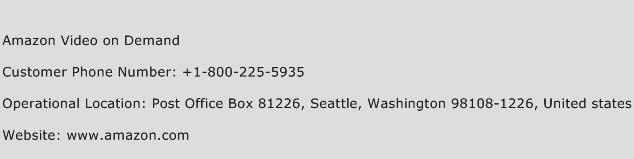 Amazon Video on Demand Phone Number Customer Service