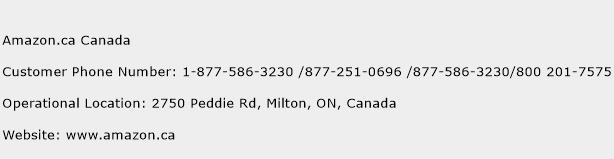 Amazon.ca Canada Phone Number Customer Service