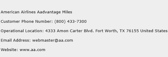 American Airlines Aadvantage Miles Phone Number Customer Service