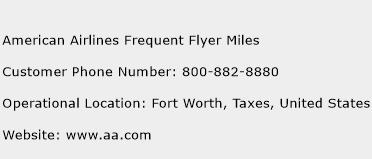 American Airlines Frequent Flyer Miles Phone Number Customer Service