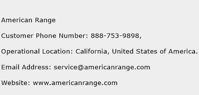 American Range Phone Number Customer Service