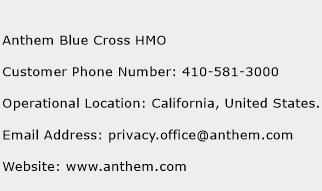 Anthem Blue Cross HMO Phone Number Customer Service