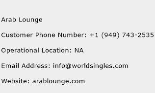 Arab Lounge Phone Number Customer Service