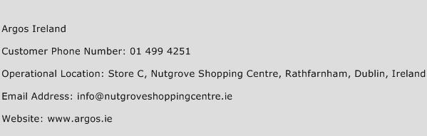 Argos Ireland Phone Number Customer Service