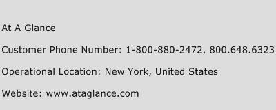 At A Glance Phone Number Customer Service