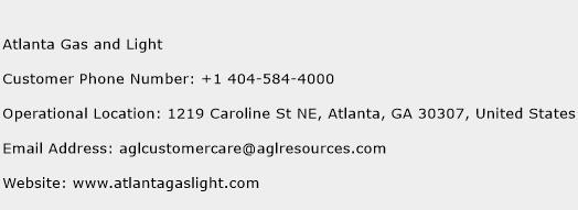 Atlanta Gas and Light Phone Number Customer Service