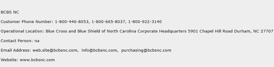 BCBS NC Phone Number Customer Service