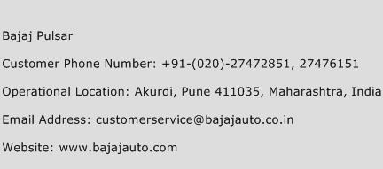 Bajaj Pulsar Phone Number Customer Service