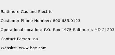 Baltimore Gas and Electric Phone Number Customer Service