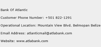 Bank Of Atlantic Phone Number Customer Service