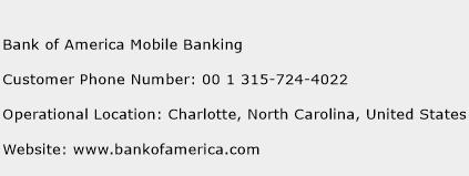 Bank of America Mobile Banking Phone Number Customer Service