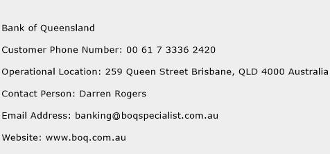 Bank of Queensland Phone Number Customer Service