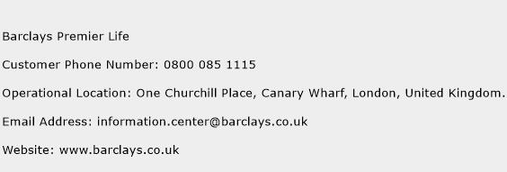 Barclays Premier Life Phone Number Customer Service