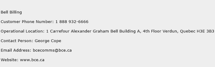 Bell Billing Phone Number Customer Service