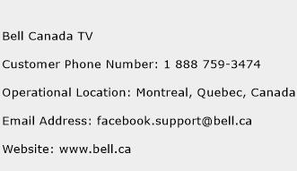 Bell Canada TV Phone Number Customer Service
