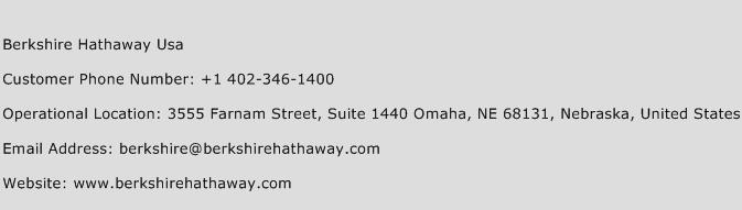 Berkshire Hathaway Usa Phone Number Customer Service