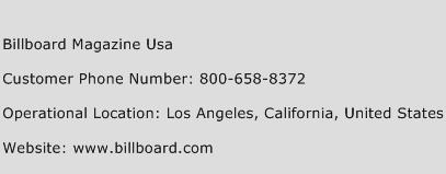 Billboard Magazine USA Phone Number Customer Service