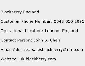 Blackberry England Phone Number Customer Service