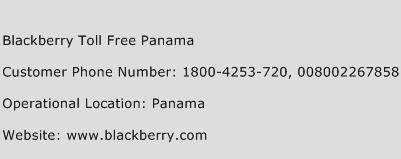 Blackberry Toll Free Panama Phone Number Customer Service