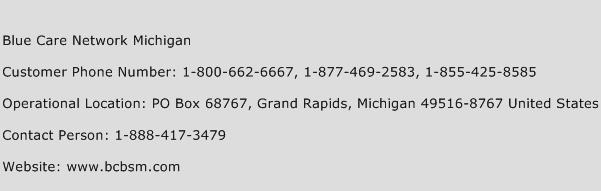 Blue Care Network Michigan Phone Number Customer Service