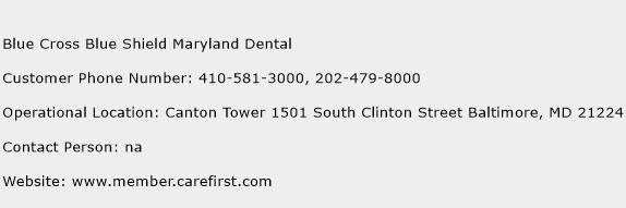 Blue Cross Blue Shield Maryland Dental Phone Number Customer Service
