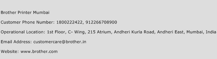 Brother Printer Mumbai Phone Number Customer Service