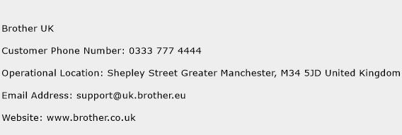 Brother UK Phone Number Customer Service