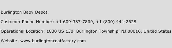 Burlington Baby Depot Phone Number Customer Service