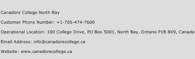 Canadore College North Bay Phone Number Customer Service