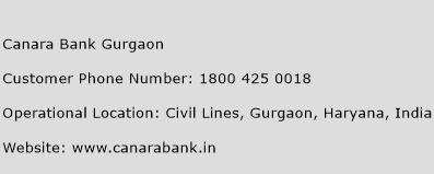 Canara Bank Gurgaon Phone Number Customer Service