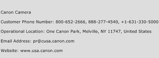 Canon Camera Phone Number Customer Service